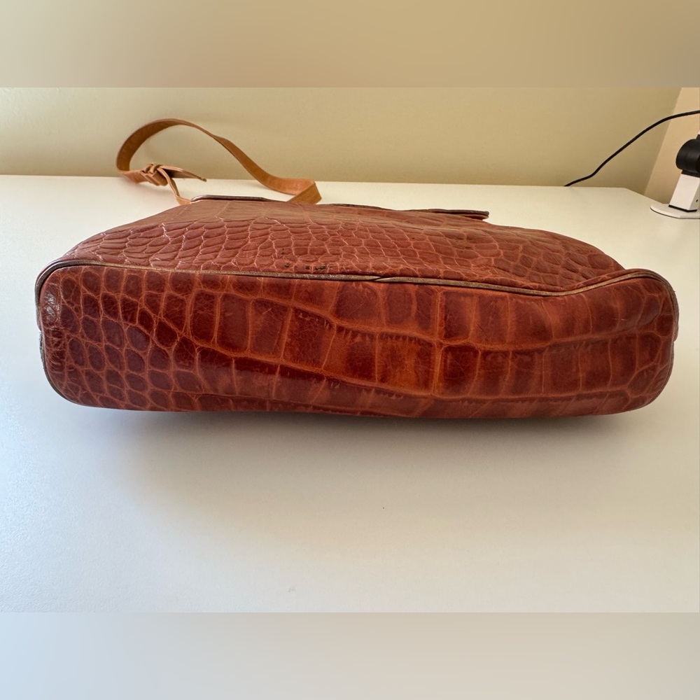Sharif Mixed Media Snakeskin, Leather and Fabric Patchwork Crossbody Vintage - Picture 7 of 16